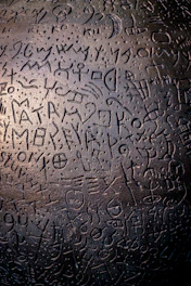 a close up of a tombstone