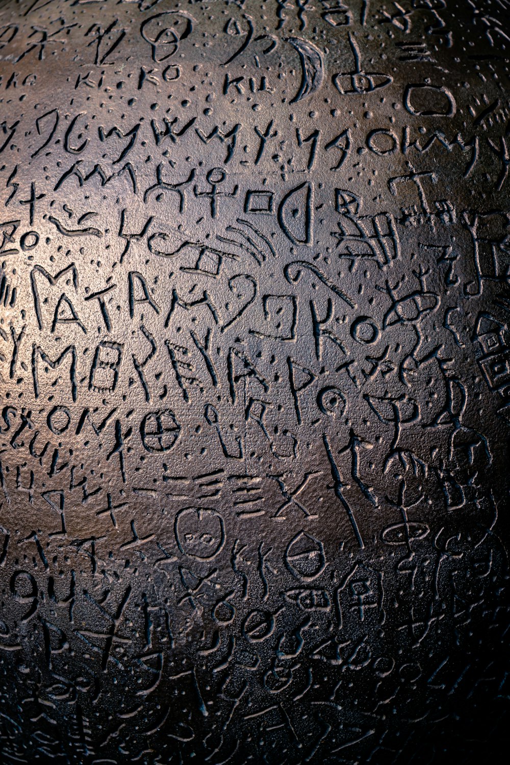 a close up of a tombstone