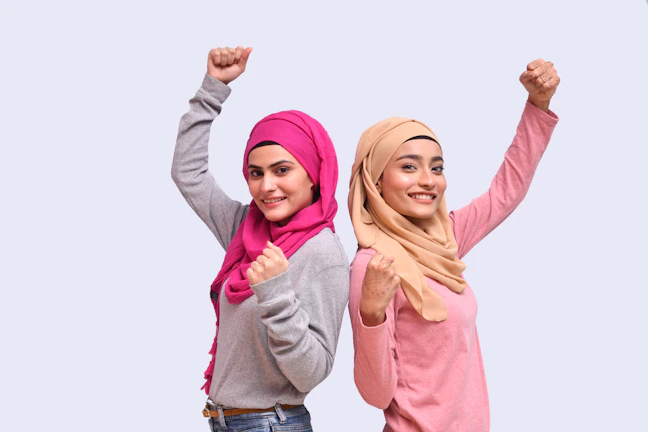 a couple of women smiling