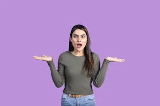a woman with her mouth open