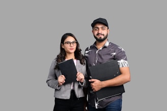 a man and woman posing for a picture