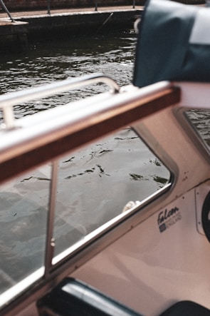 Interior of a boat showing spotless upholstery after steam sanitization.