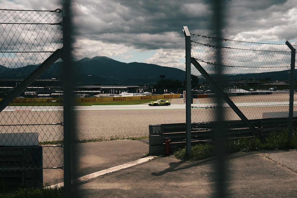 a car driving on a race track