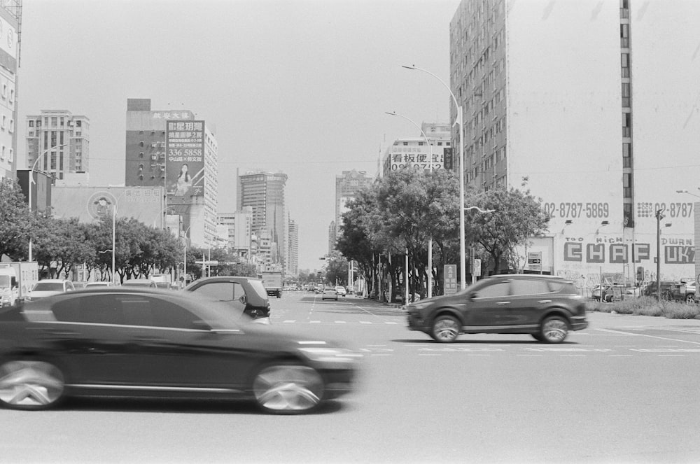 cars driving on a street