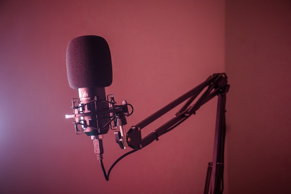 condenser microphone on boom arm