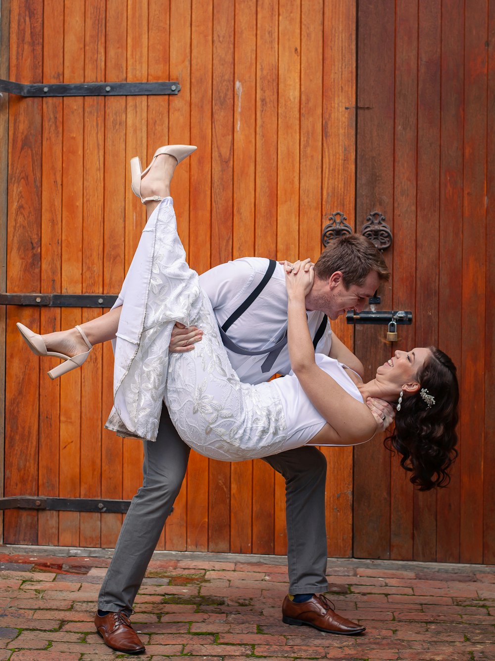 a man and woman dancing