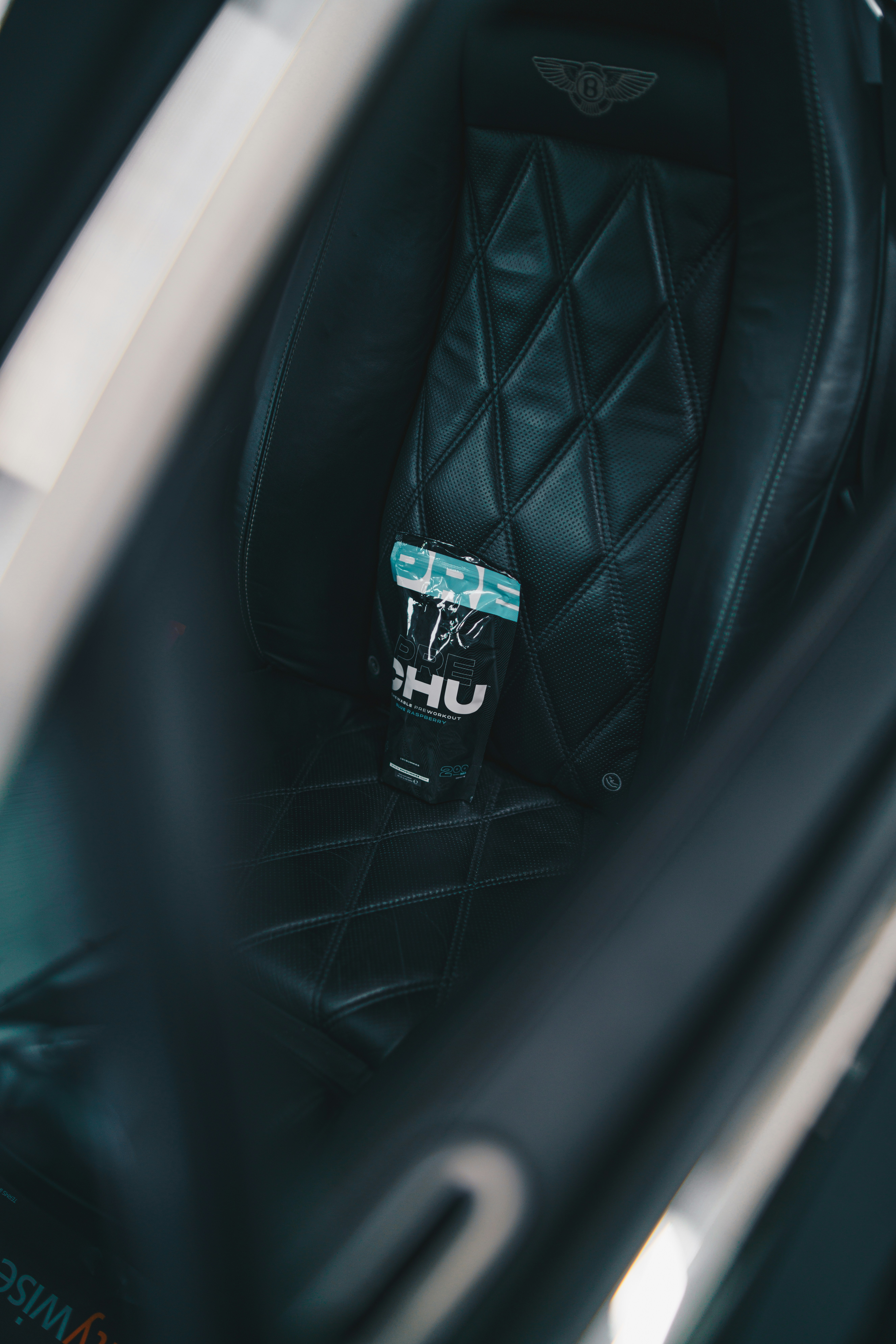 a black bag with a logo on it