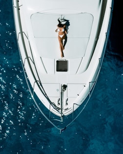 a person standing on a boat