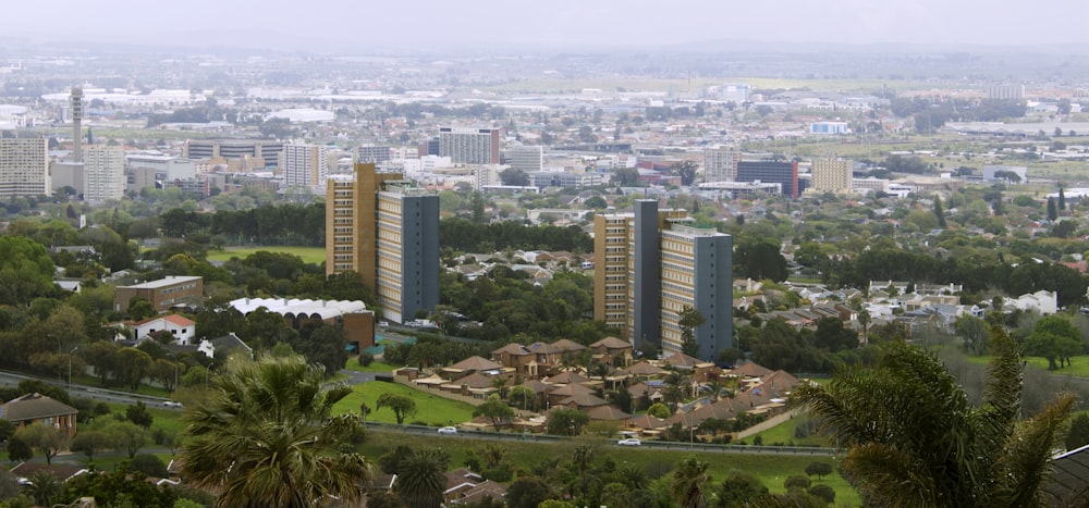 a city with many buildings