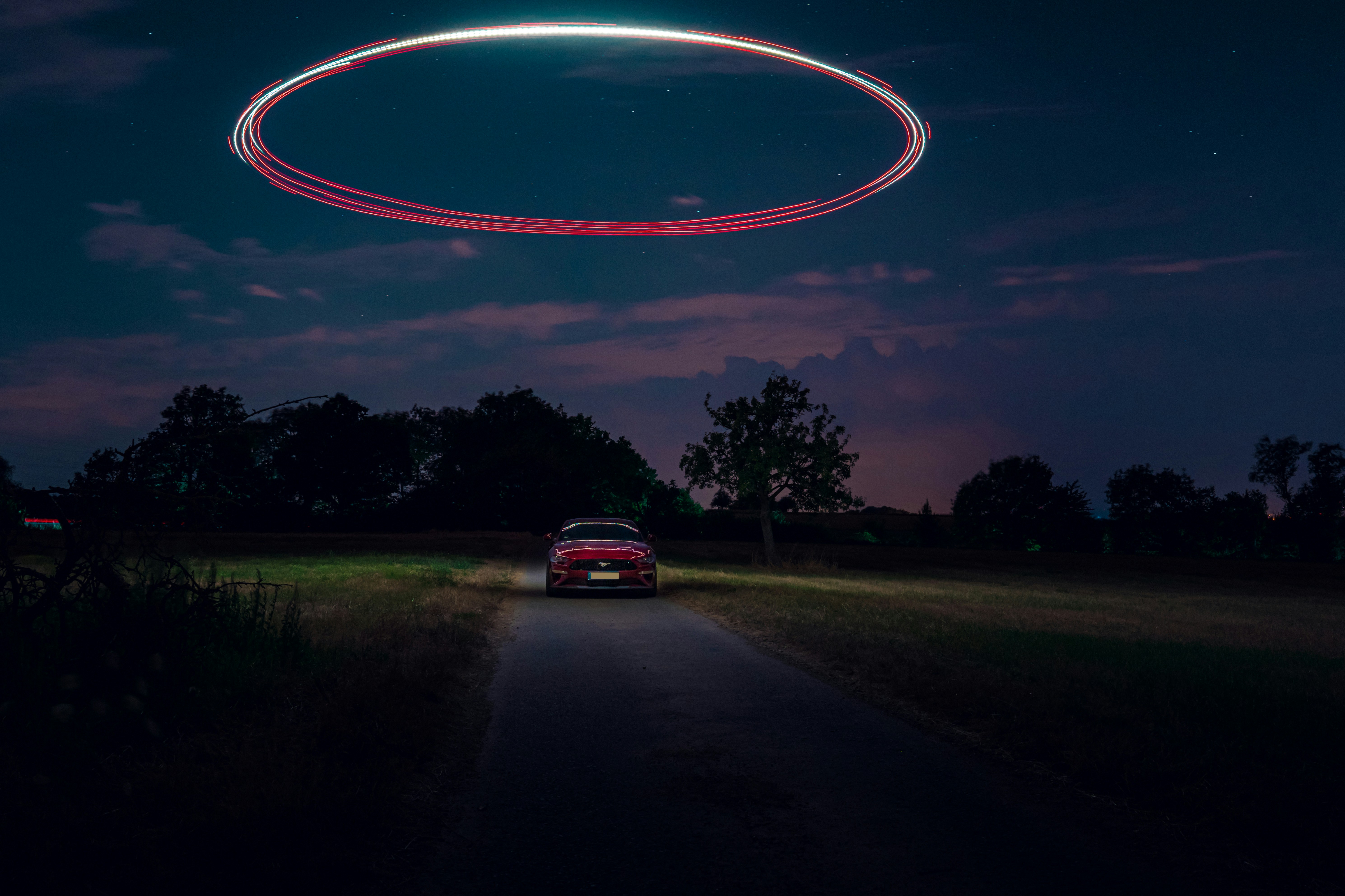 a car driving on a road