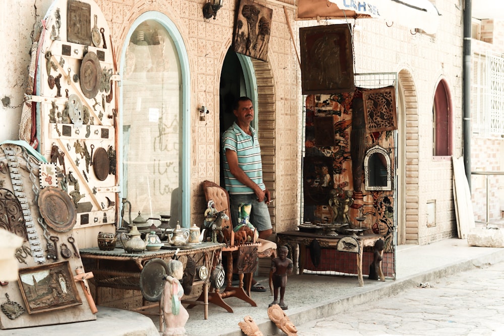 a person standing in a street