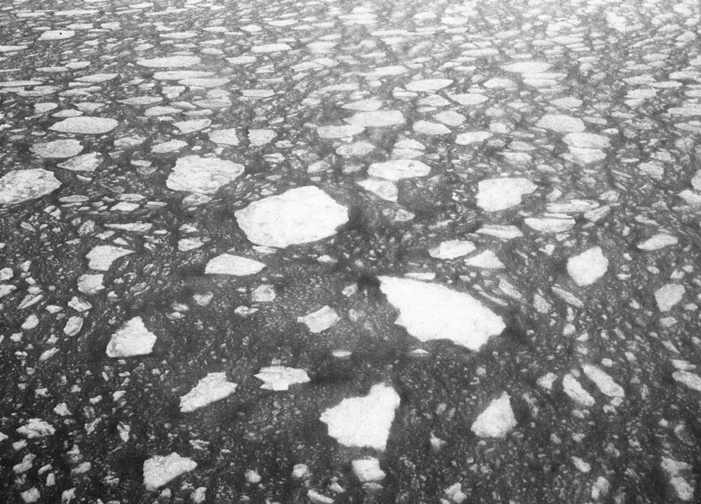 a black and white photo of a black surface with white spots