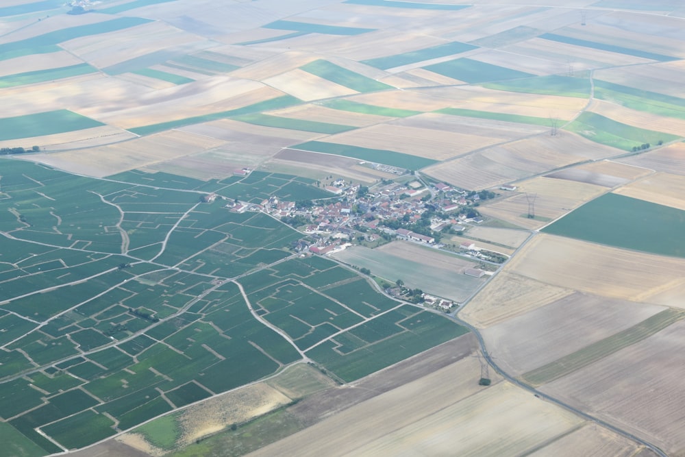 an aerial view of a city