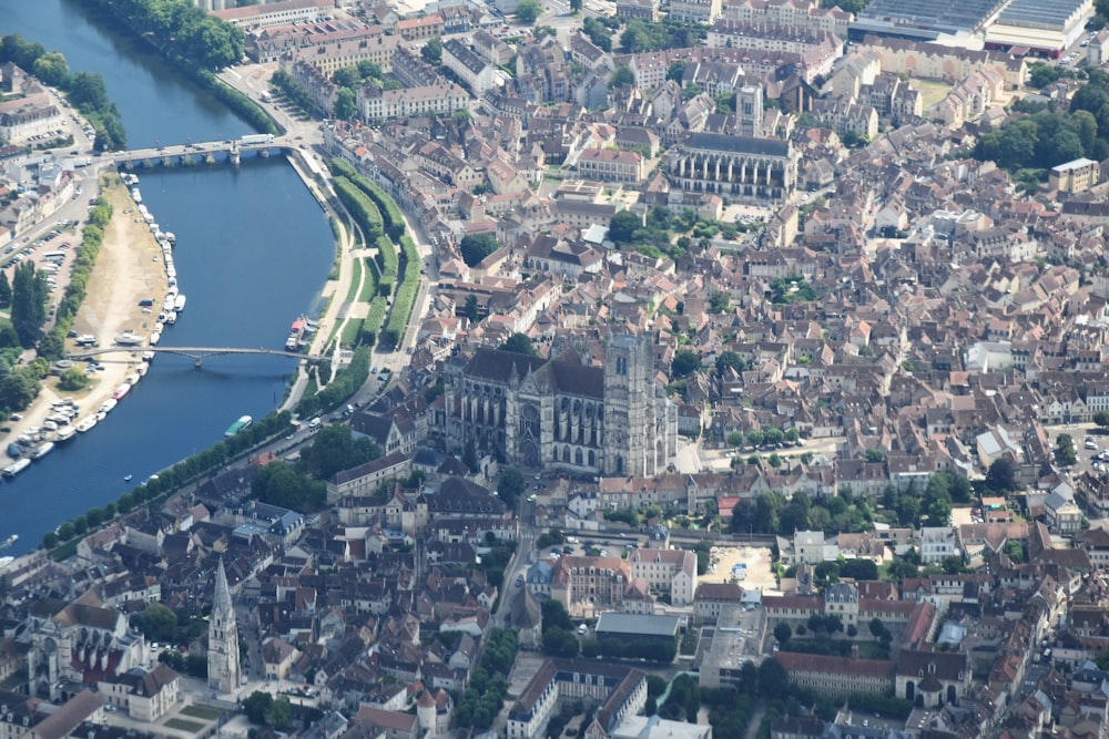 a city with a river running through it