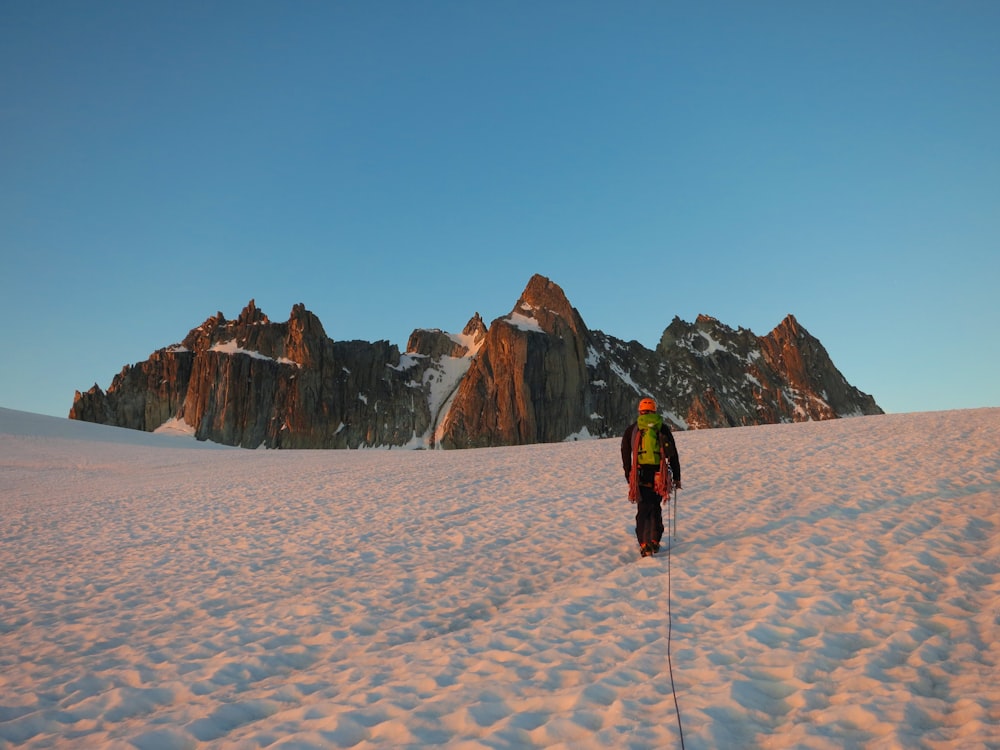 a person walking in the desert