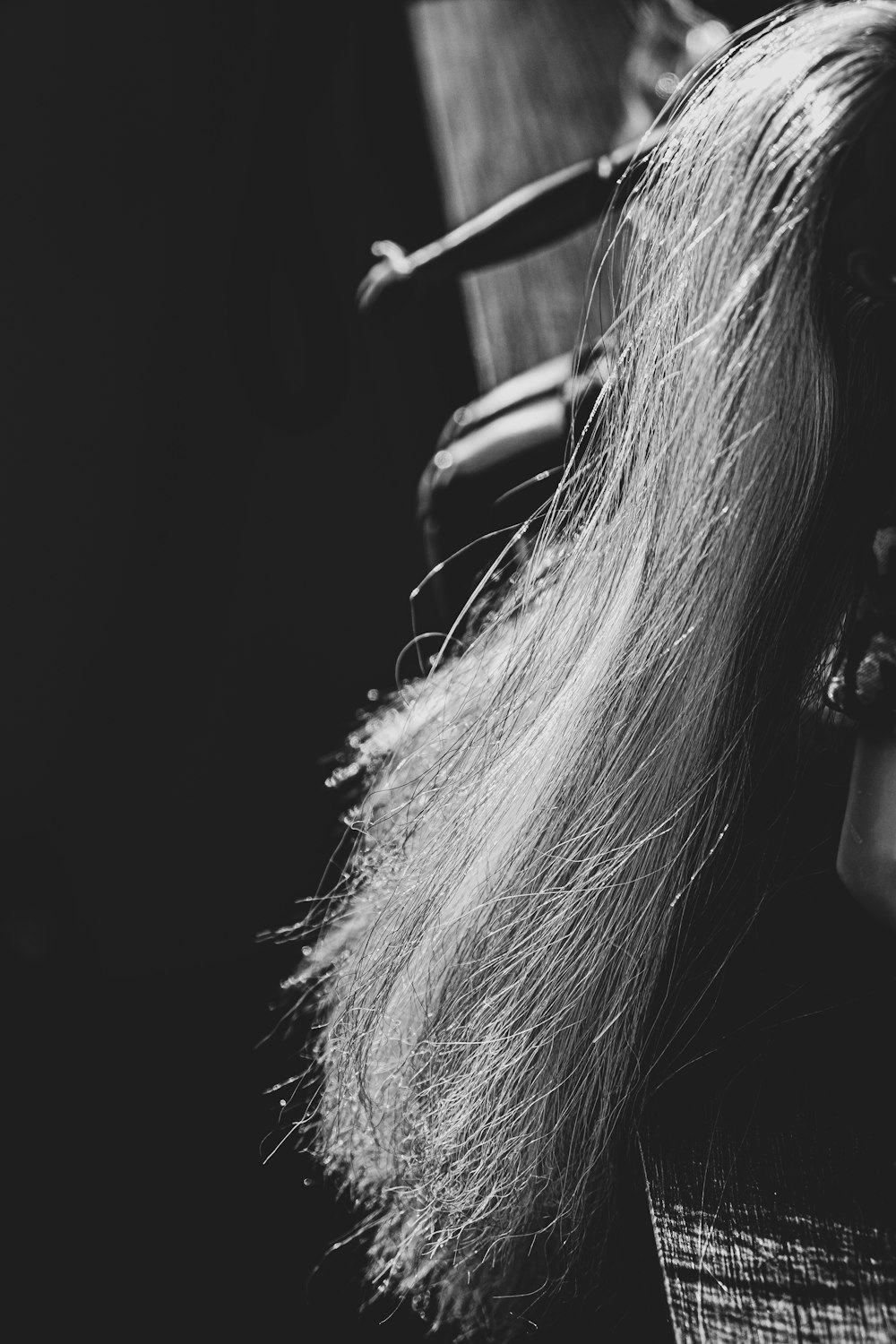 a close-up of a woman's hair