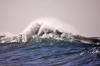 a wave crashing on a beach