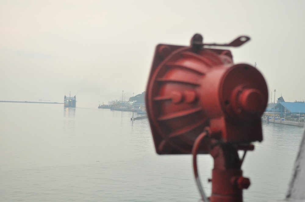 a fire hydrant on the water