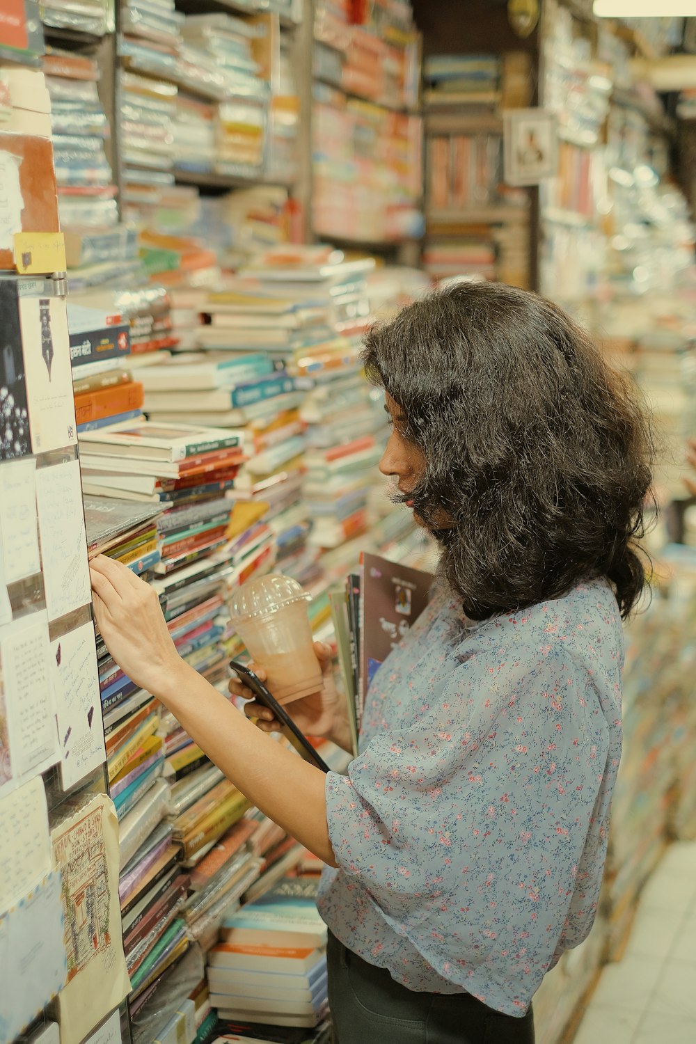 a person looking at a book