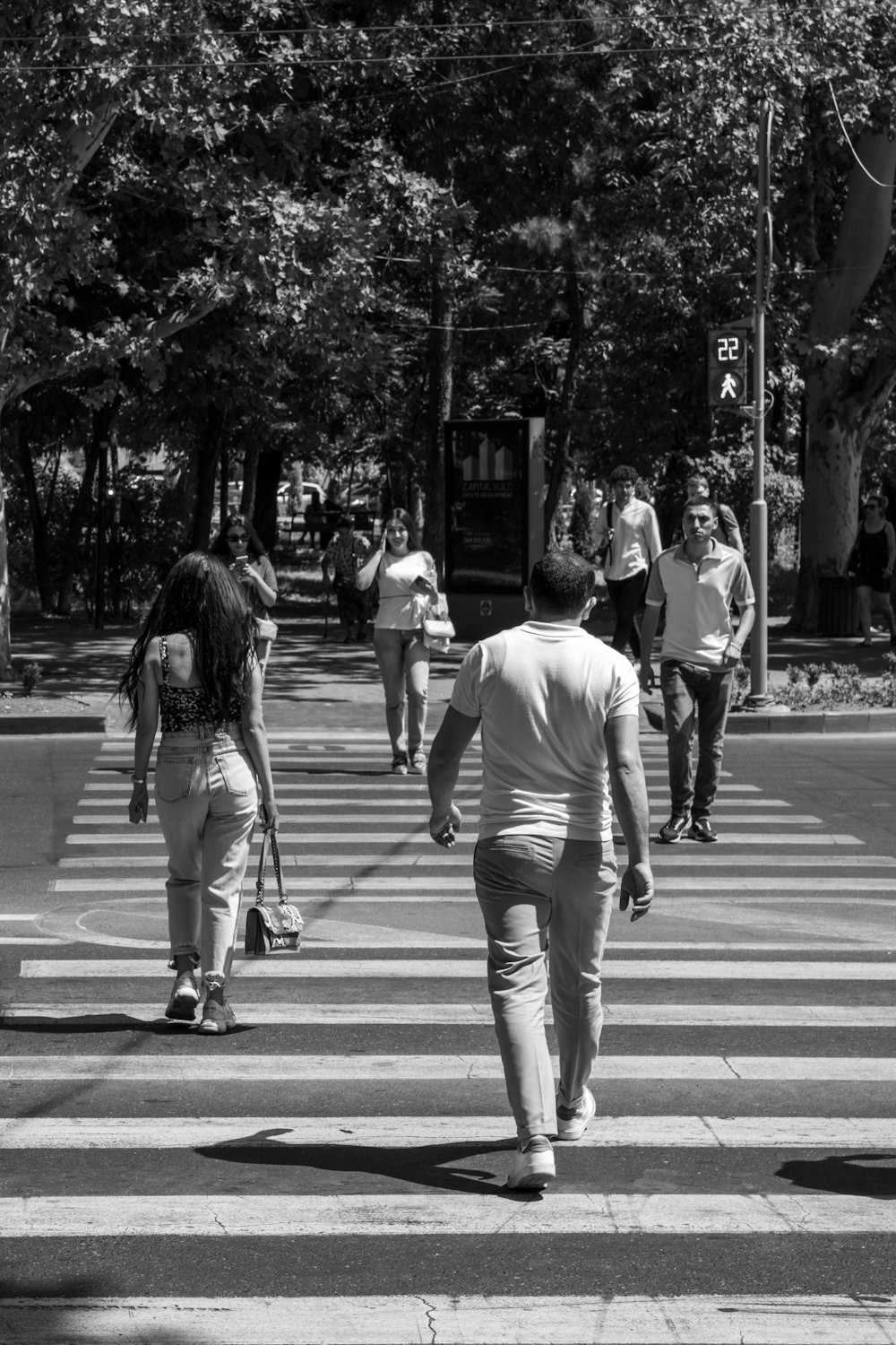 people walking on a street