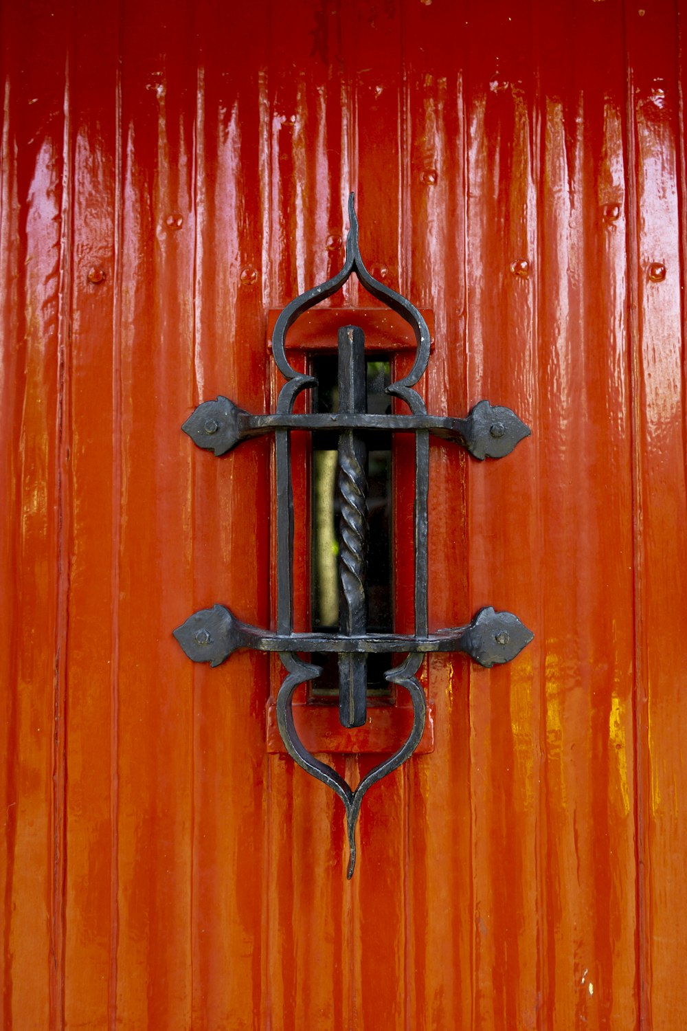 a cross on a red surface