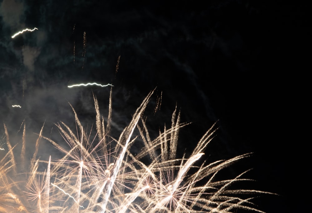 a close up of fireworks