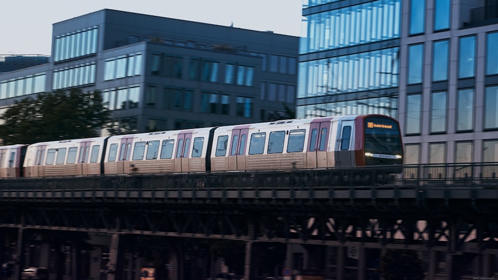 a train on a bridge