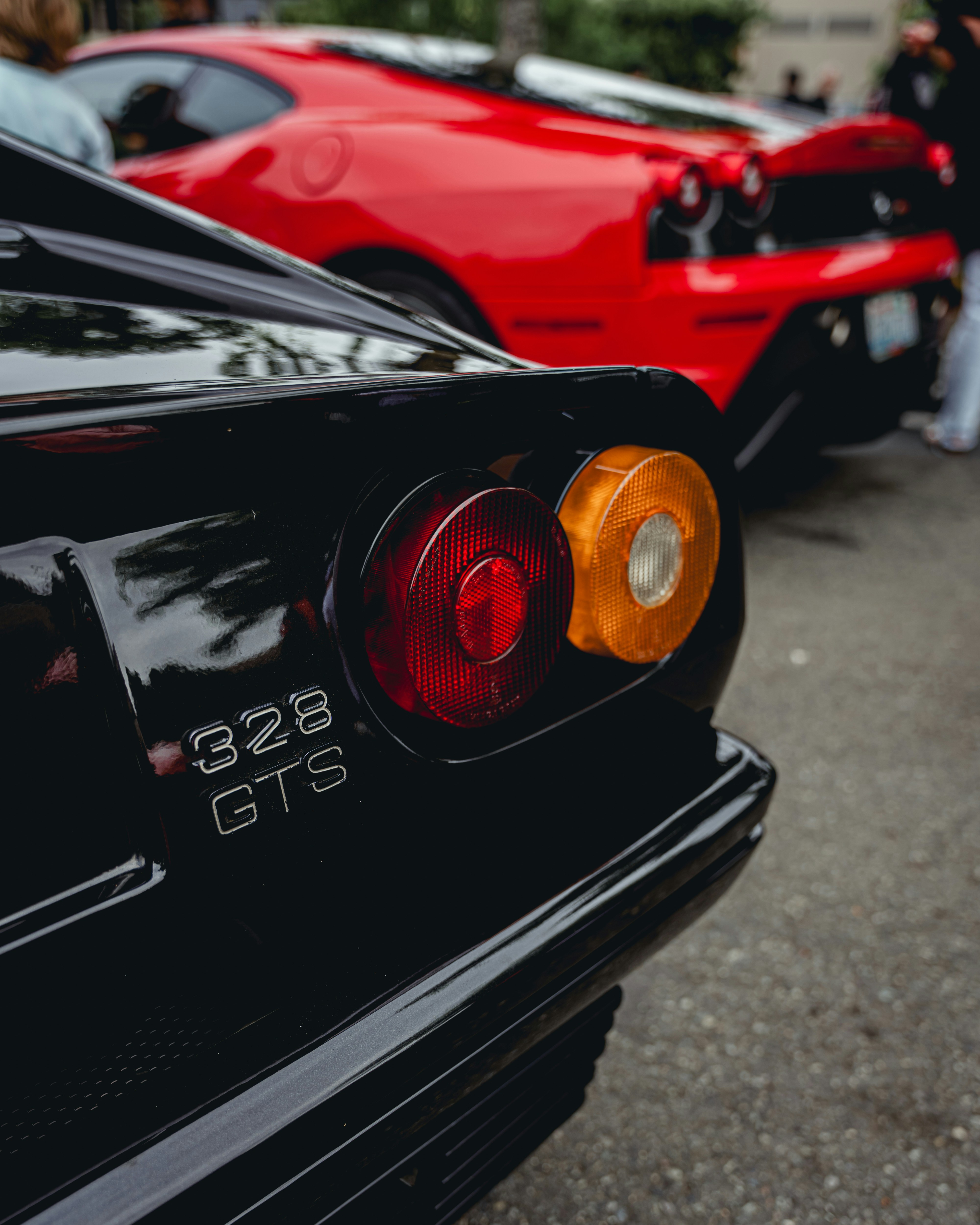 Incredible rare exotic black Ferrari 328 GTS rear back close up
