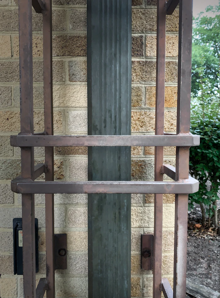 Metal bar and fence detail, industrial texture