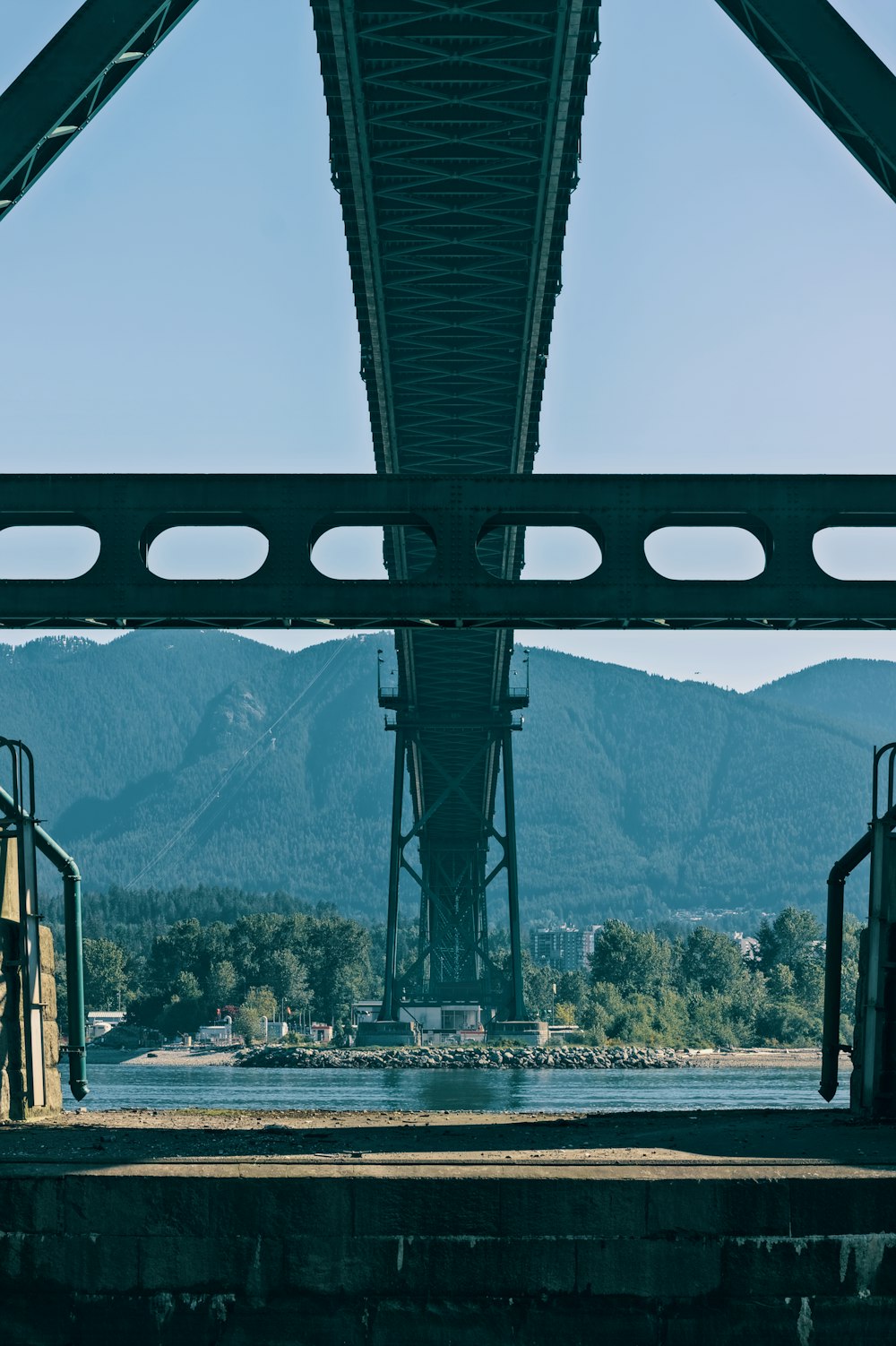 a large bridge over a river