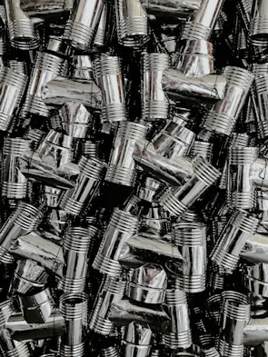 A range of hydraulic fittings displayed attractively.