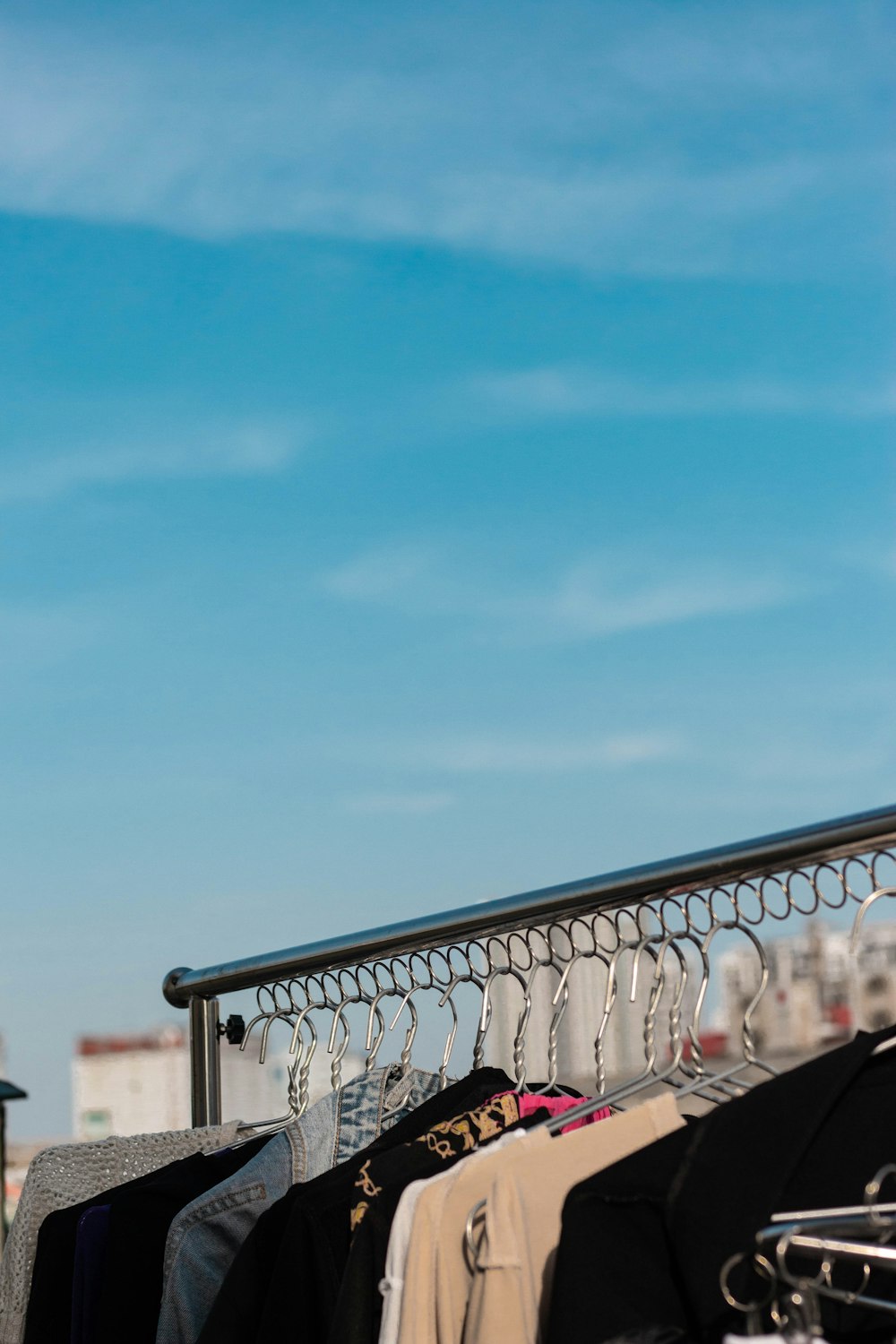 clothes on a rack