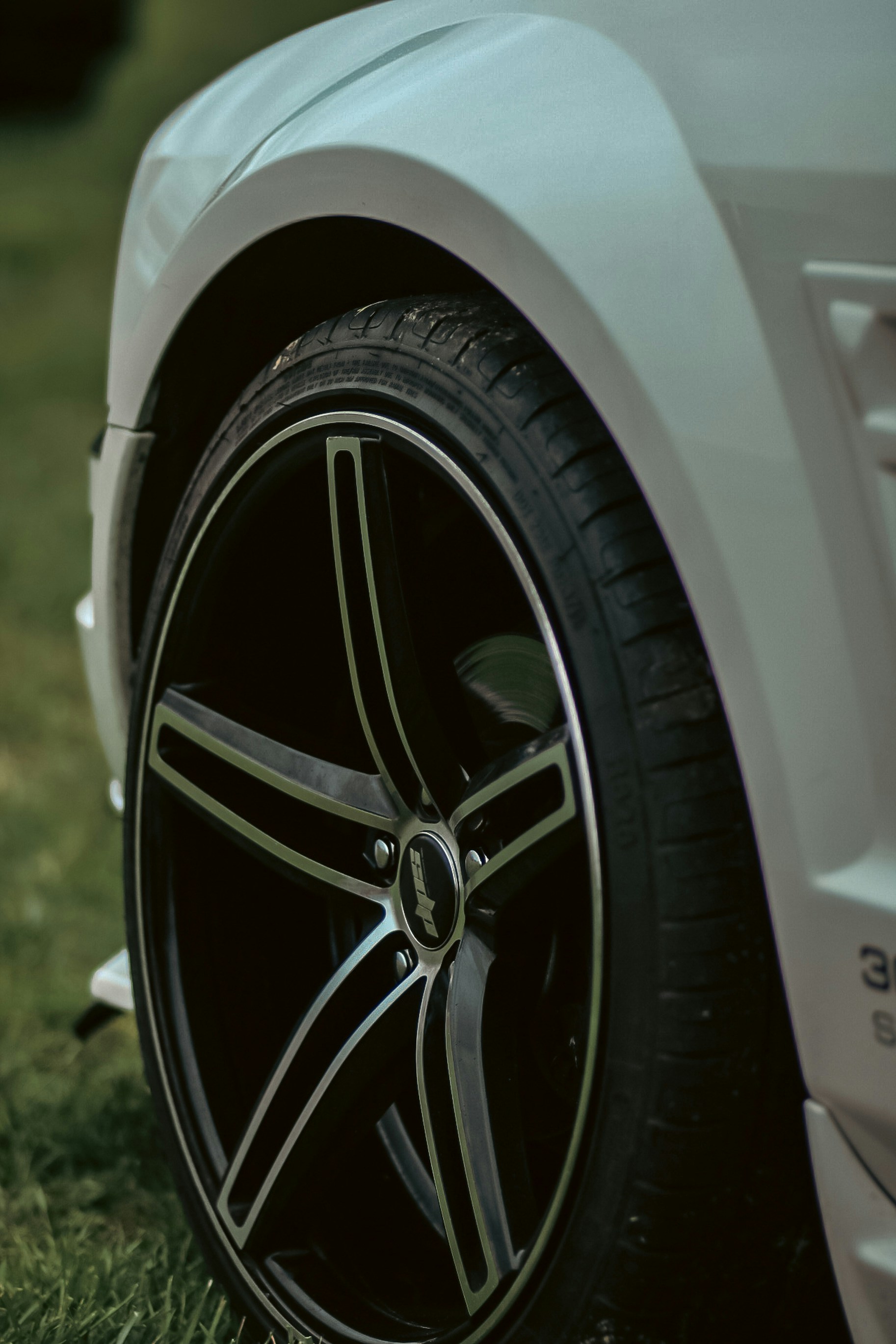 Un primer plano de un neumático de coche