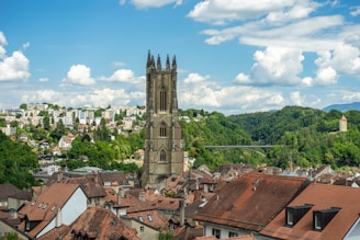 a large building with a tower