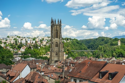 a large building with a tower