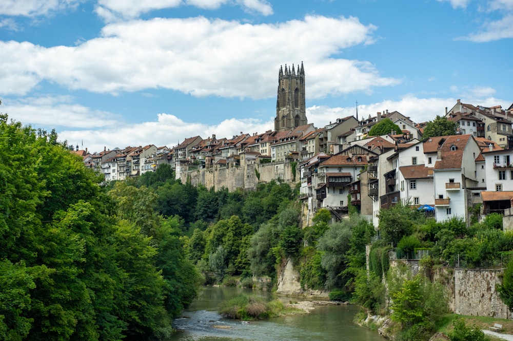 a town with a river running through it