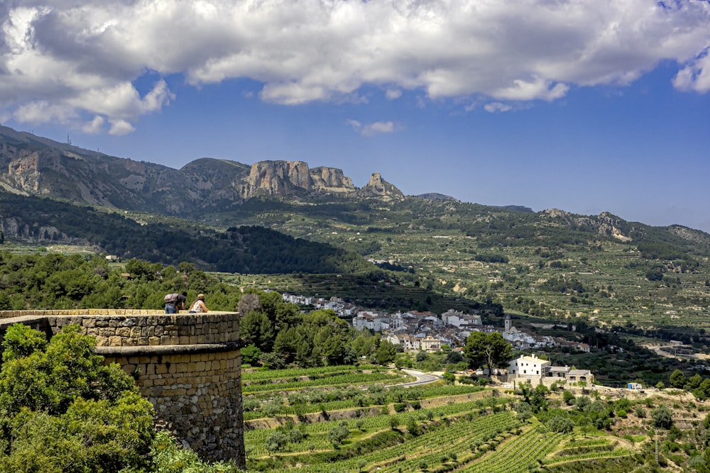 a landscape with hills and trees