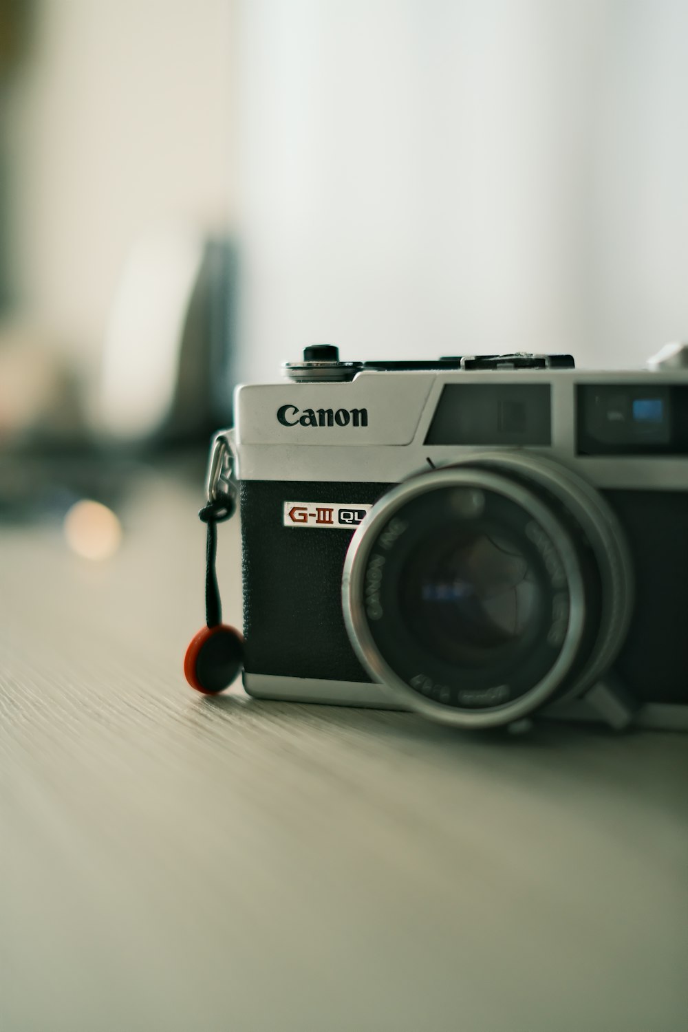 a camera on a table