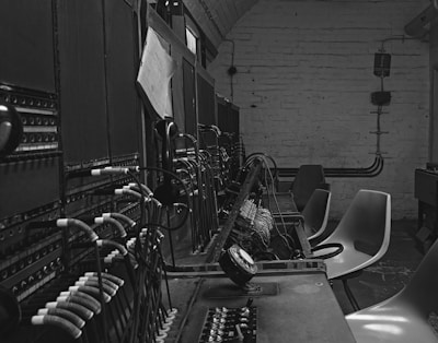 a room with bicycles and chairs
