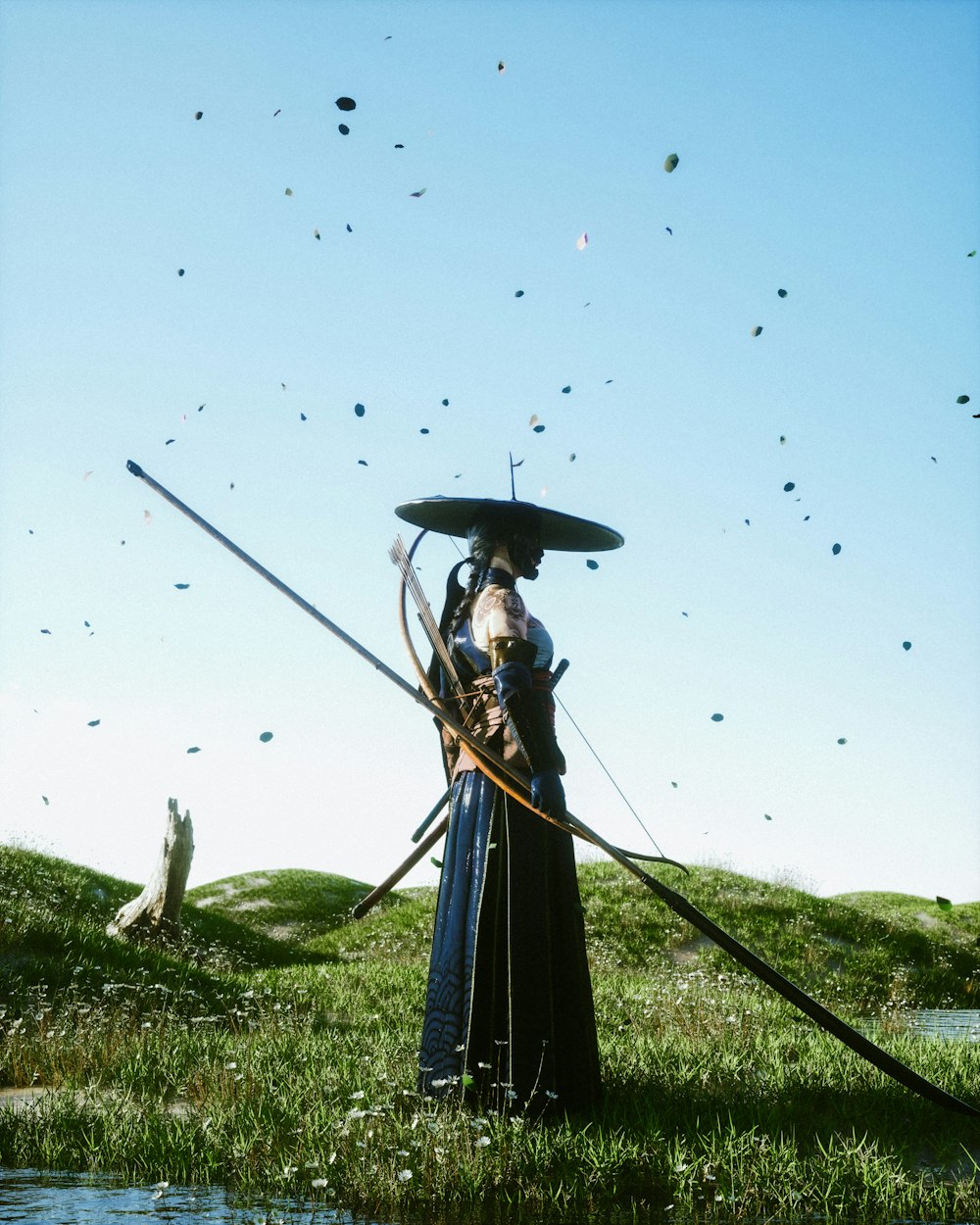 a person holding an umbrella