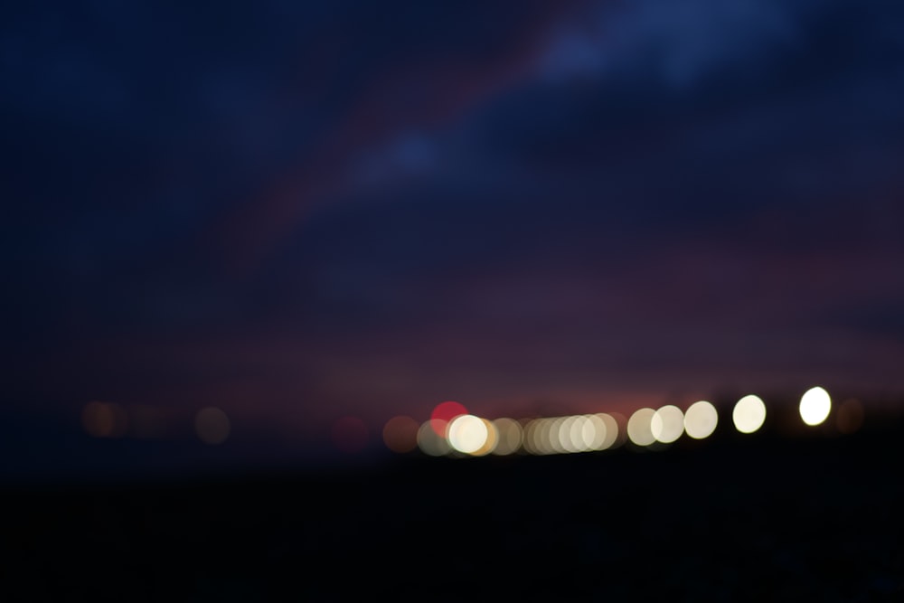 a blurry image of a group of lights