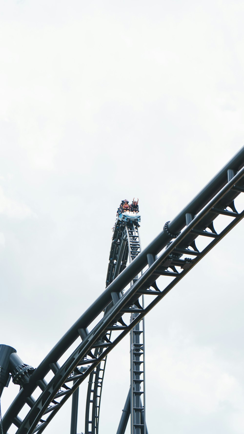 a group of people on a roller coaster