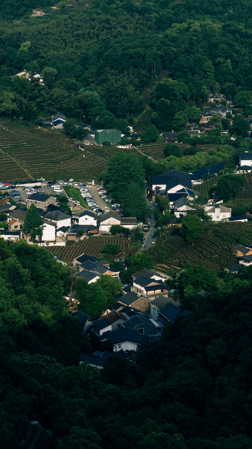 aerial view of a town