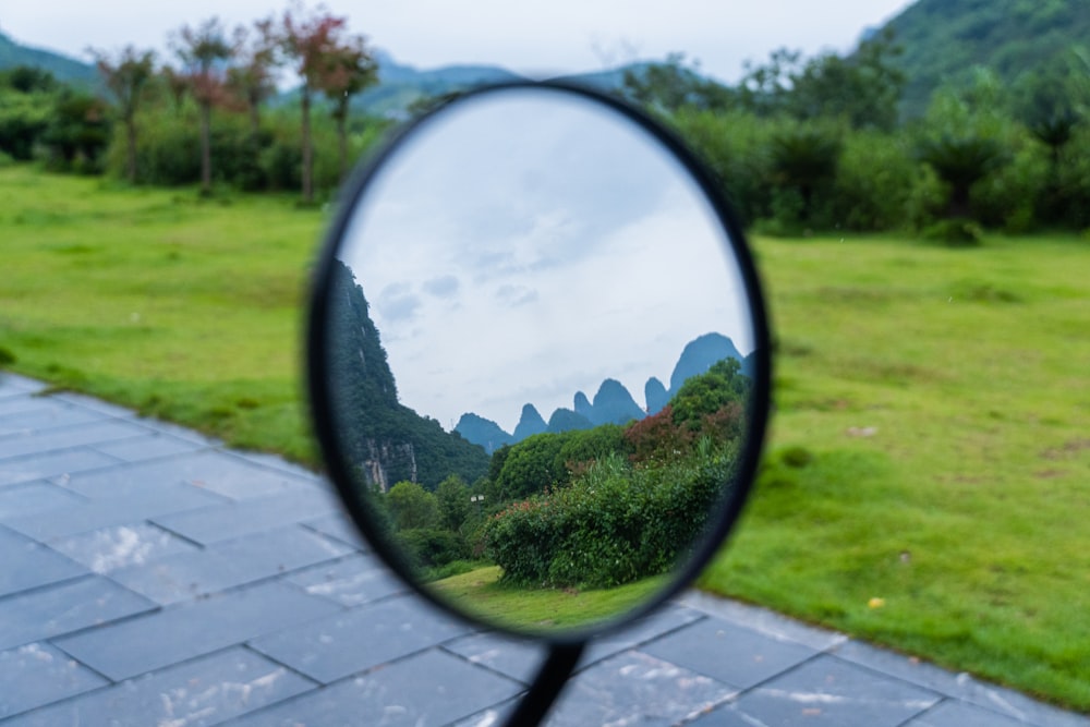 a side view mirror on a car