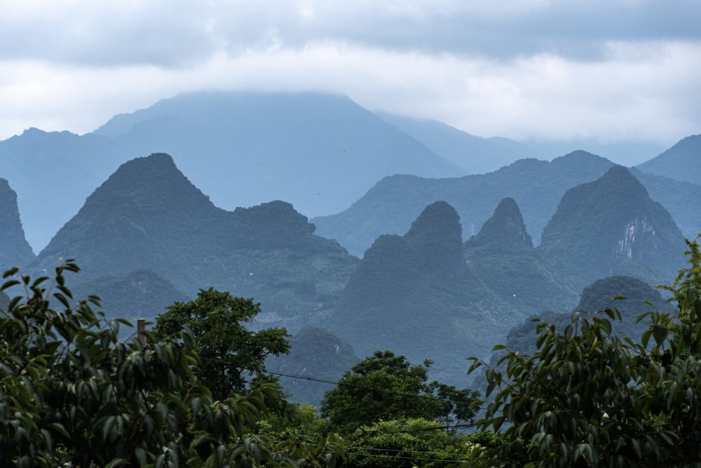 a view of a mountain range