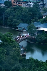 a bridge over a river with buildings on either side of it