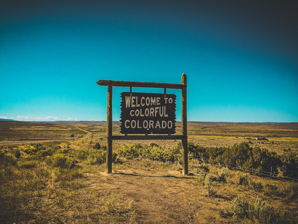 a sign in a field