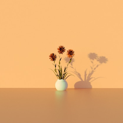 a vase with flowers