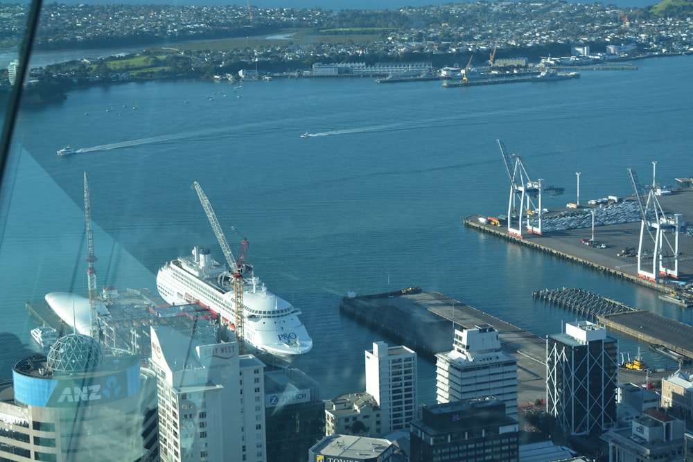 a large ship in the water