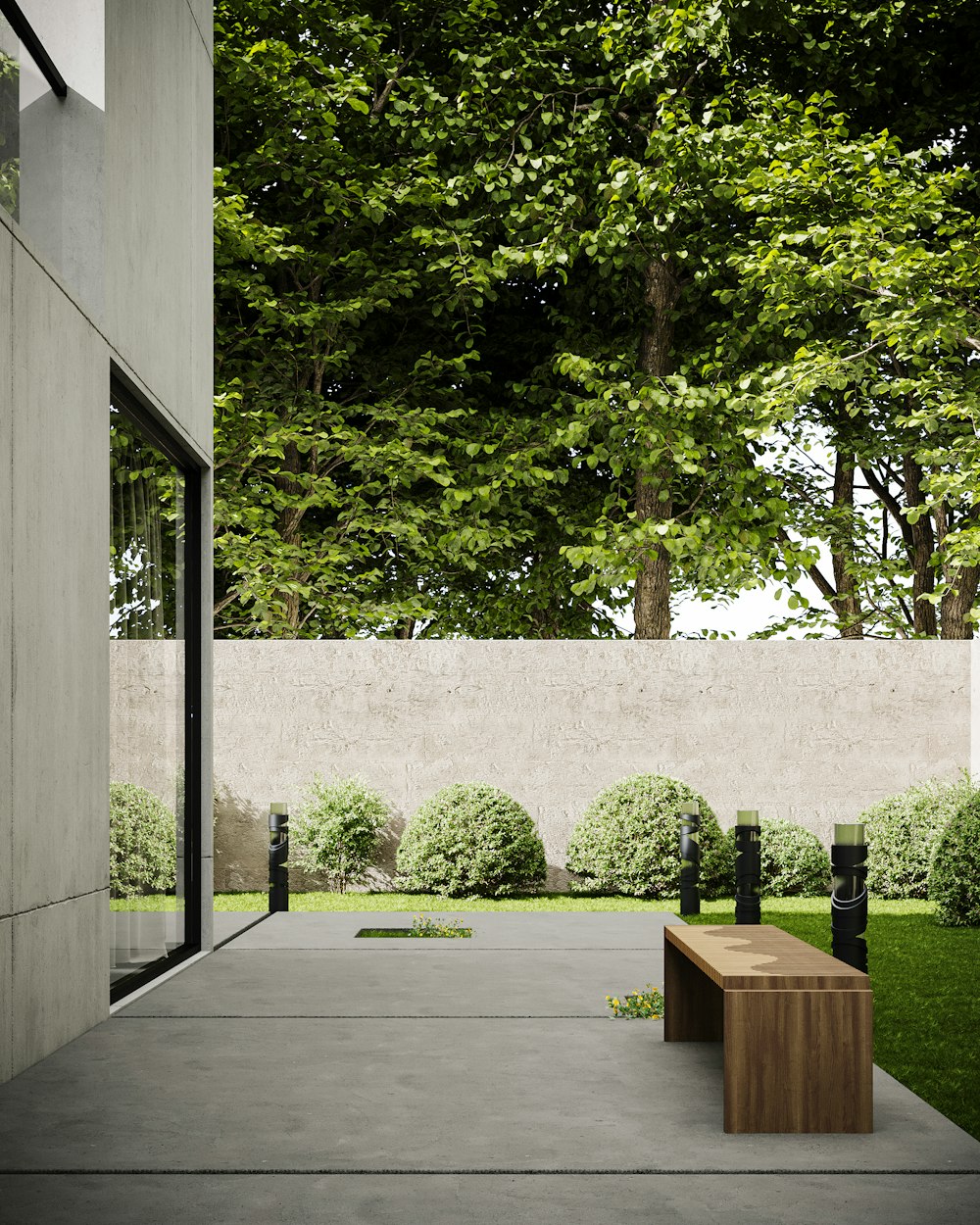 a building with a tree in the background